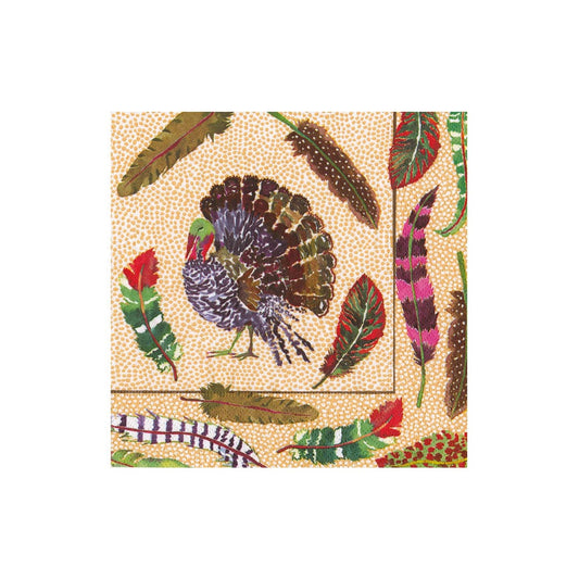 HM for Caspari - Plumage Boxed Cocktail Napkins