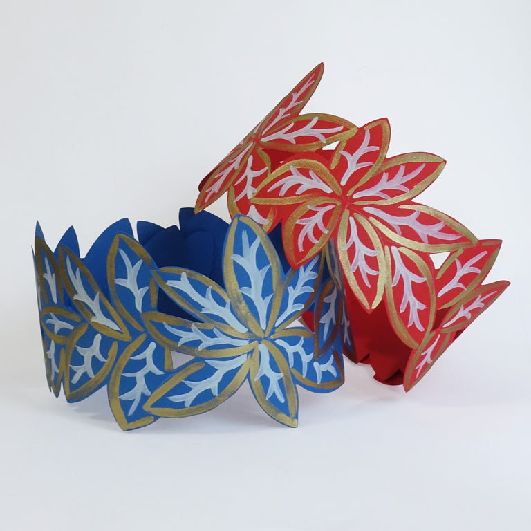 Hand-Painted Paper Party Crowns - Set of Six